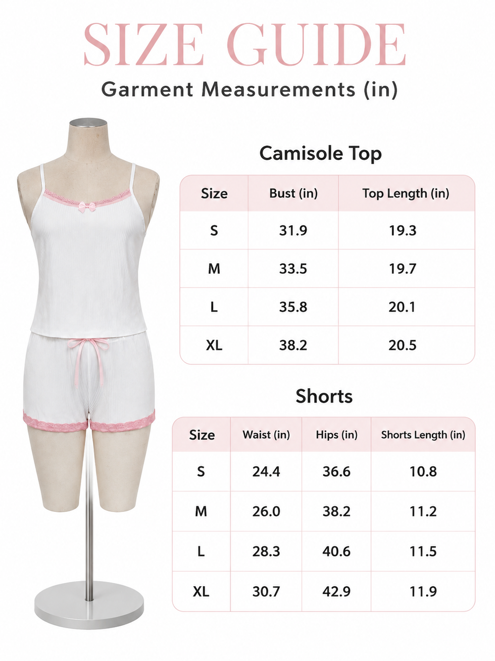 Ribbed knit pajama set with lace trim - View 8 | TEVQA