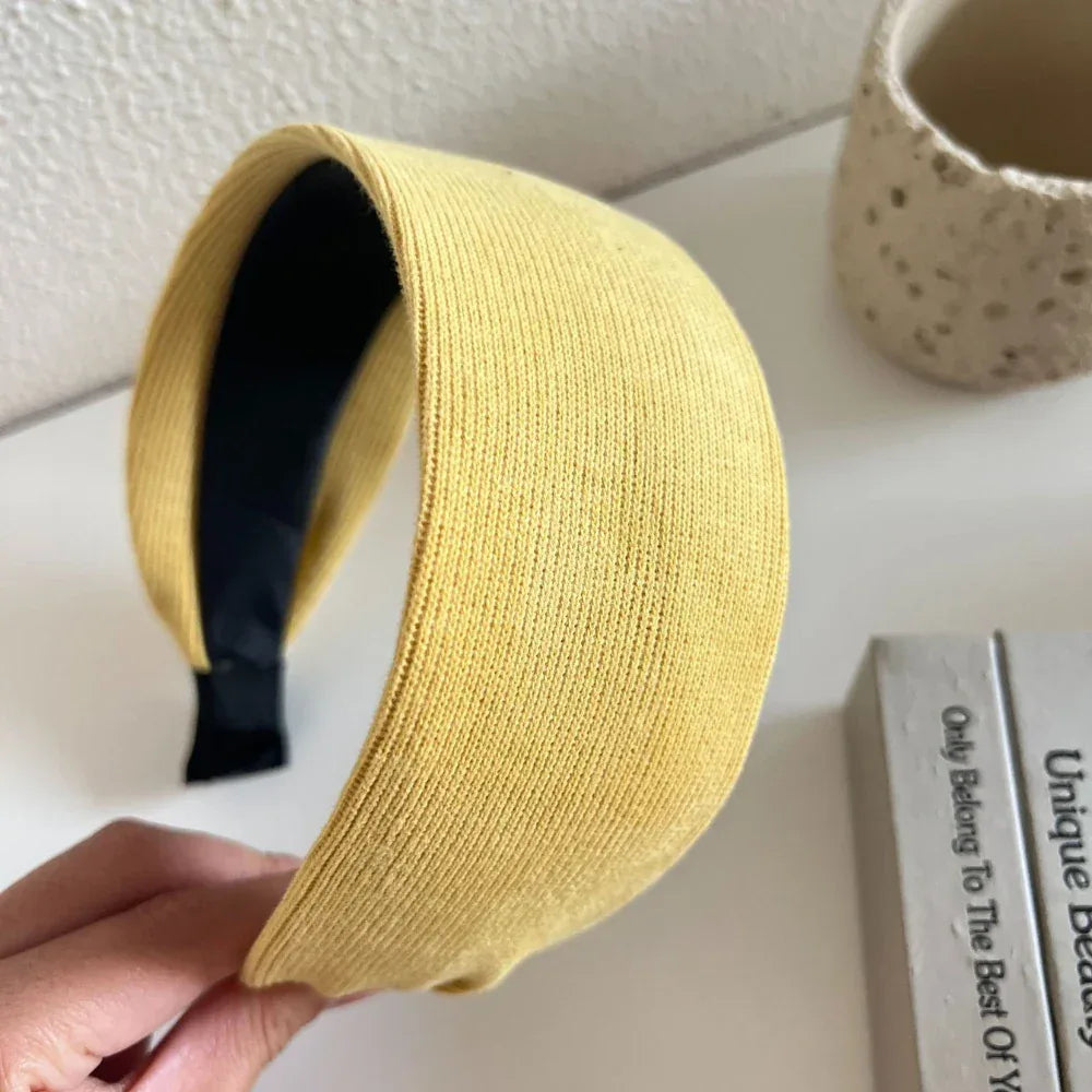 Wide Padded Knit Headband - 2.4 Inch Fashion Statement Hairband - TEVQA