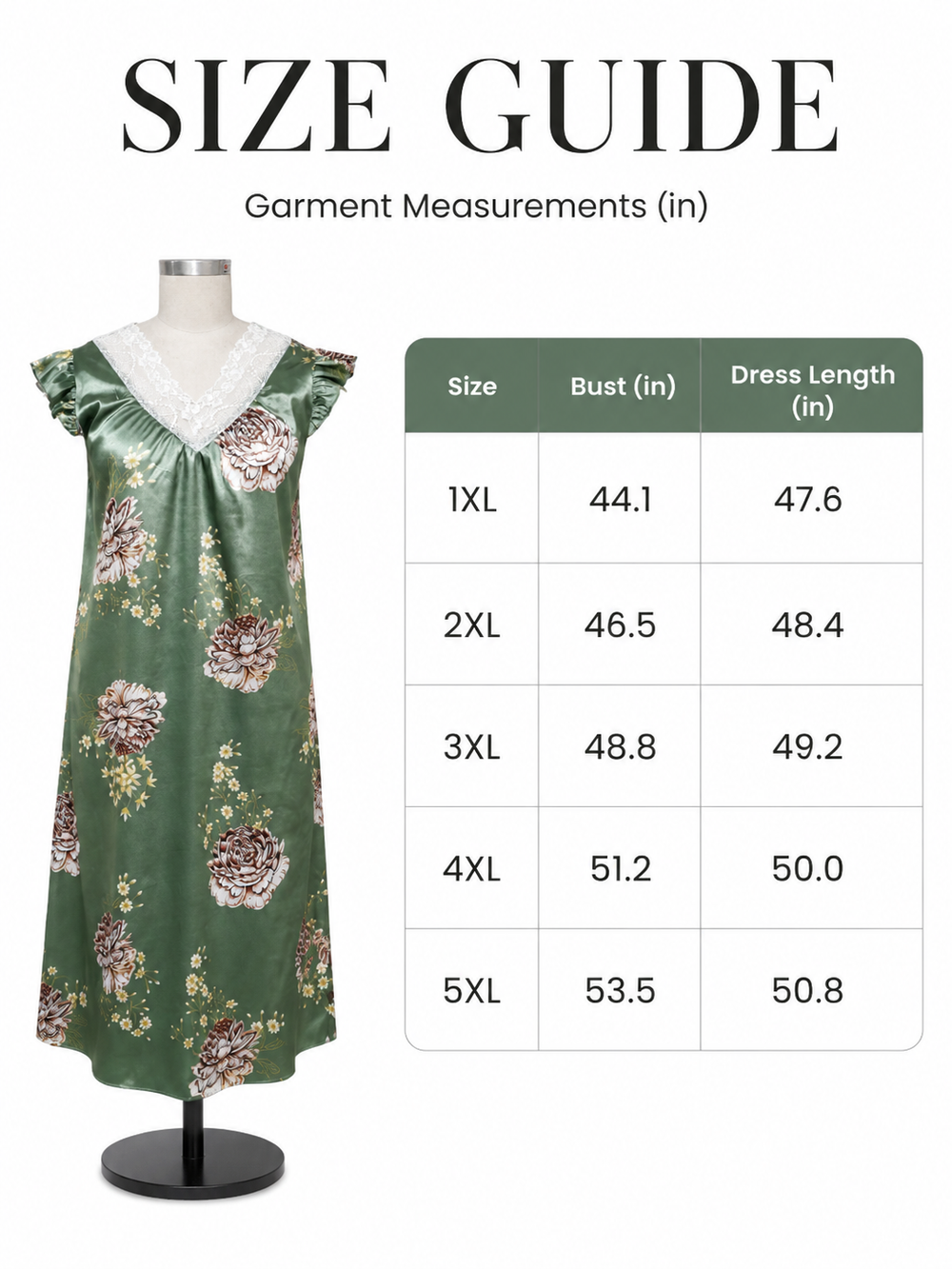 Floral print V-neck midi nightgown with lace trim and flutter sleeves - View 8 | TEVQA
