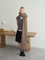 Oversized Plaid Wool Blend Scarf with Fringe - View 6 | TEVQA