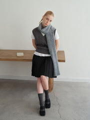 Soft Alpaca Wool Blend Brushed Knit Scarf