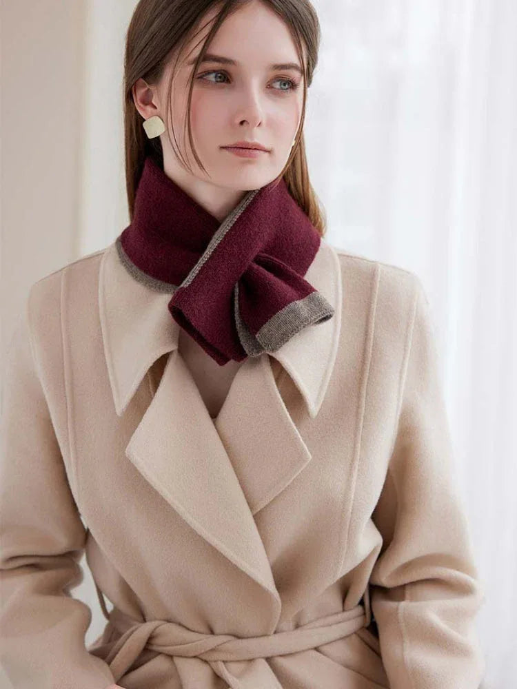 Two-tone knit cross scarf - View 21 | TEVQA