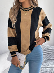 Vertical Stripe Knit Sweater - View 18 | TEVQA