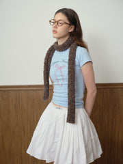 Y2K Coquette Confetti Knit Skinny Scarf