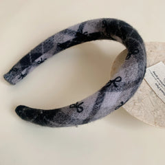 Padded Headband Collection - 1.2 Inch Grey & Black Winter Textures