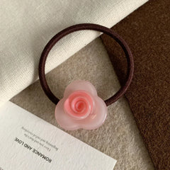 Acetate rose flower hair tie charm - View 7 | TEVQA