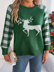 Festive Reindeer Knit Pullover Sweater - View 14 | TEVQA