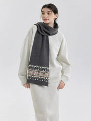Fair Isle Knit Scarf - View 8 | TEVQA