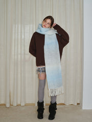 Ombré Wool Blend Gradient Scarf