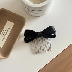 Small Satin Bow Hair Comb Pin - 2.9 Inch Side Comb