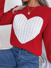 Grey and white cable knit heart sweater - View 12 | TEVQA