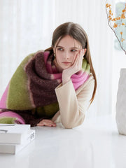 Oversized Striped Knit Scarf - View 11 | TEVQA