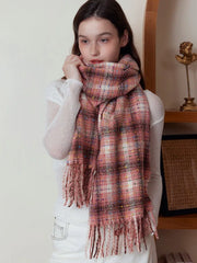 Oversized confetti knit scarf with rainbow speckles and fringe detail - View 10 | TEVQA