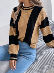Vertical Stripe Knit Sweater - View 14 | TEVQA