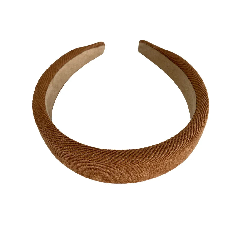 Wide Padded Headband in Brown & Neutral Tones - 1.2 Inch - TEVQA