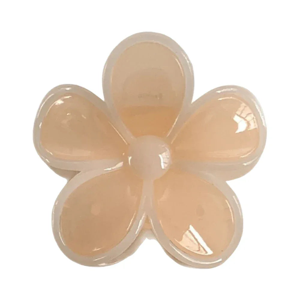 single peach-colored flower claw clip