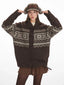 Vintage Fair Isle Toggle Button Cardigan - TEVQA