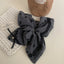 Oversized scarf scrunchie with lace trim and bow print - View 6 | TEVQA