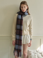 British Heritage Wool Blend Plaid Scarf