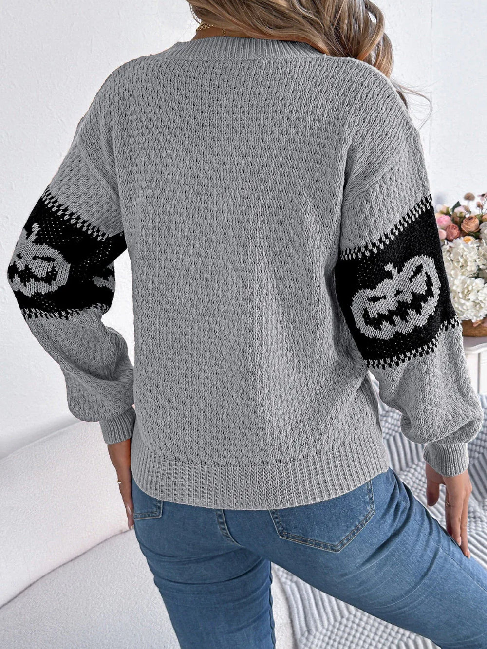 Festive Pumpkin Patch Knit Sweater - View 14 | TEVQA
