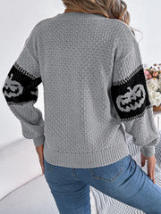 Festive Pumpkin Patch Knit Sweater - View 14 | TEVQA