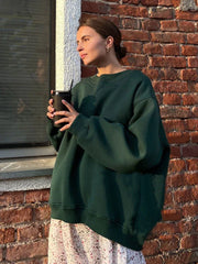 Ultimate Oversized Fleece Crew Neck Sweatshirt - TEVQA