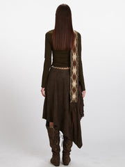 Vintage Dark Olive V-Neck Raglan Crop Top