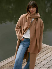 The Evelyn Wool-Blend Scarf Coat - TEVQA