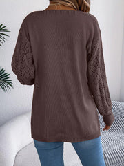 Pointelle Knit Cardigan - View 8 | TEVQA