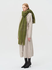 Soft 25% Wool Blend Plaid Scarf