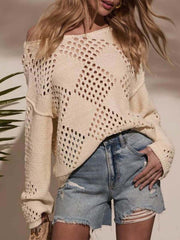 Boho Chic Hollow Out Crochet Knit Sweater
