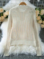 Open knit pullover sweater - View 6 | TEVQA