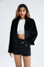 Velvet-Touch Faux Rabbit Fur Jacket - TEVQA