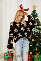 Classic Red Reindeer and Fair Isle Knit Sweater - View 7 | TEVQA