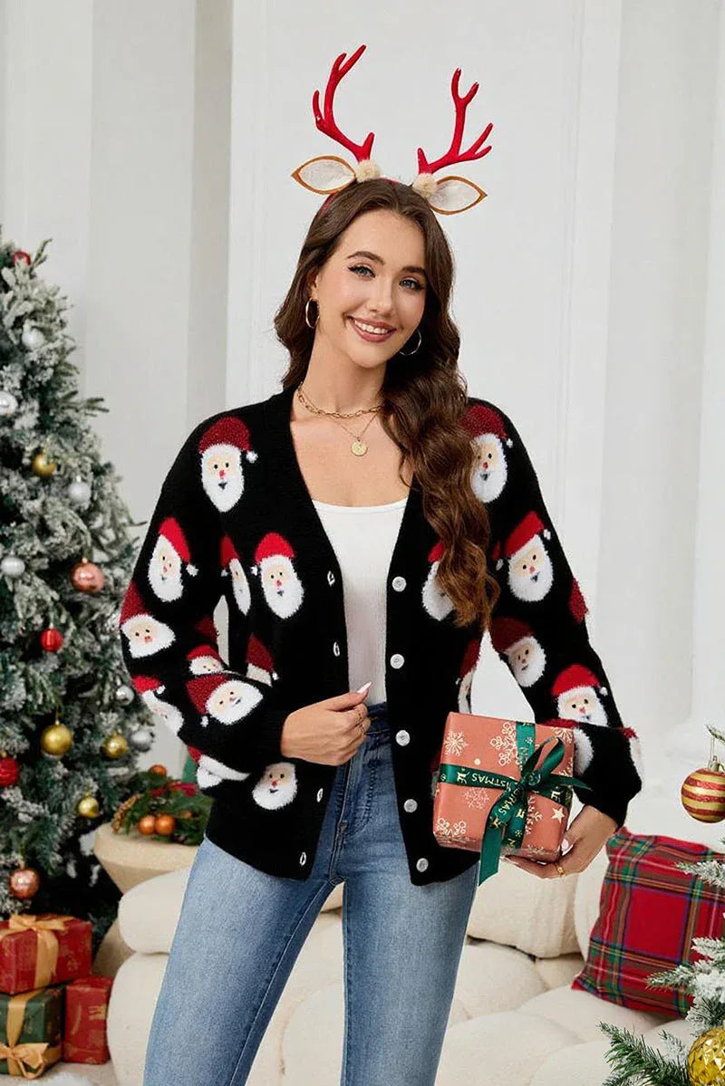Santa Claus Knit Cardigan - View 9 | TEVQA