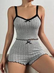 Ribbed knit cami and shorts set - View 18 | TEVQA