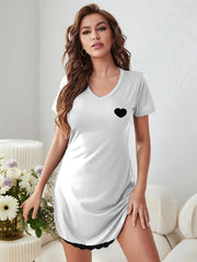 Coquette Navy Heart Print Sleep Dress