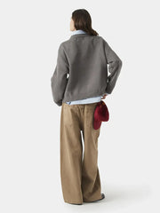 Relaxed "EMESTUDIOS" Graphic Knit Sweater - TEVQA