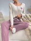 Ribbed lounge set with heart patch - View 25 | TEVQA