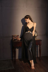 Moonlight French Lace Satin Nightgown