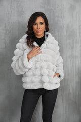 Raven Luxe Hooded Faux Fur Jacket - View 13 | TEVQA