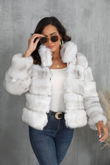 Arctic Luxe White Faux Fox Fur Jacket - TEVQA
