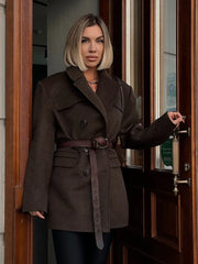 Heritage Houndstooth Wool Blend Coat - TEVQA