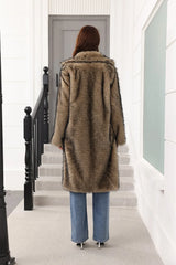 Long Faux Fur Lapel Coat - View 21 | TEVQA
