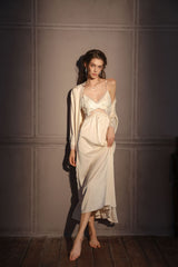Moonlight French Lace Satin Nightgown