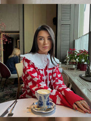 Whimsical Sheep Jacquard Knit Sweater - TEVQA