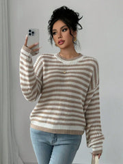 Coastal Breeze Striped Knit Sweater - View 10 | TEVQA