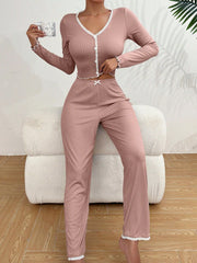 Baby Blue Ribbed Knit Pajama Set