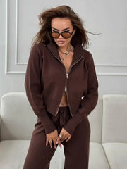 Elevated Double-Zip Knit Set - View 23 | TEVQA