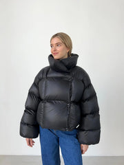 Urban Chic Oversized Hooded Puffer Jacket - TEVQA